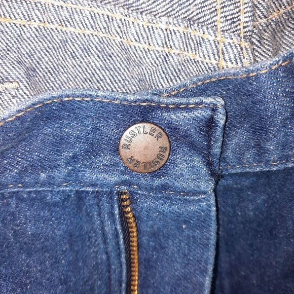 Rustler Vintage Jeans 87621 W38 L30 USA made bootcut cotton 4 pocket zip button - Picture 13 of 14